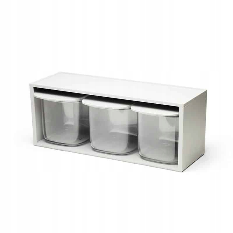 Qualy Flat Top Storage Jar Drawer Rack Set