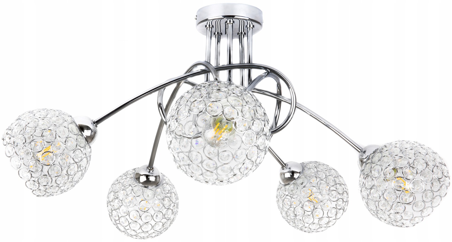 Lampa Sufitowa Wisząca Żyrandol Kryształki Led