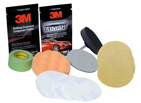 3M zestaw do polerowania lamp reflektorów 39073