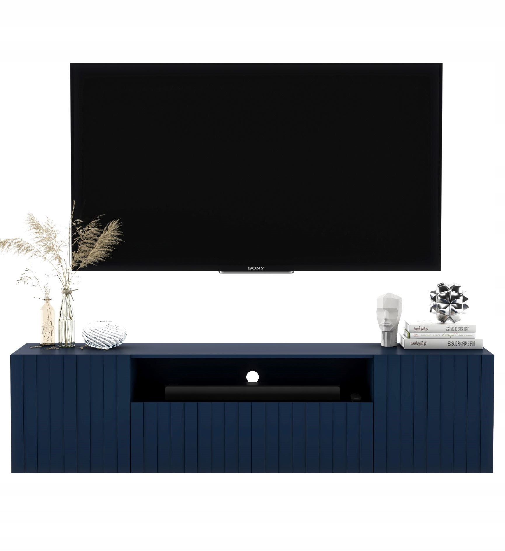 Wisząca komoda Glamour szafka Rtv Granatowy Mat