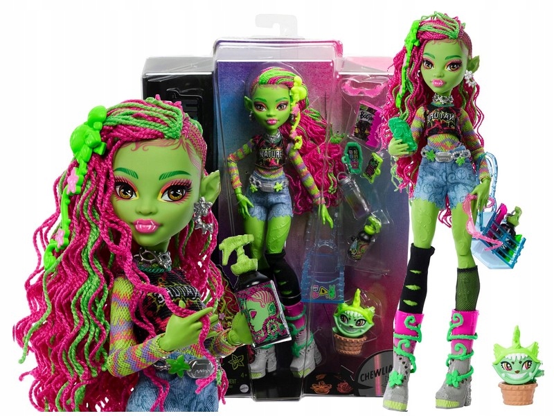 Lalka Monster High Venus McFlytrap zwierzątko roślinny kot Chewlian