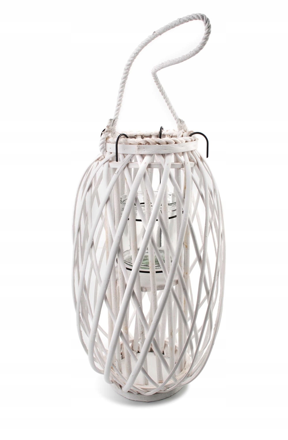 Lampion dekoracyjny Wiklinowy Lucie White 30cm