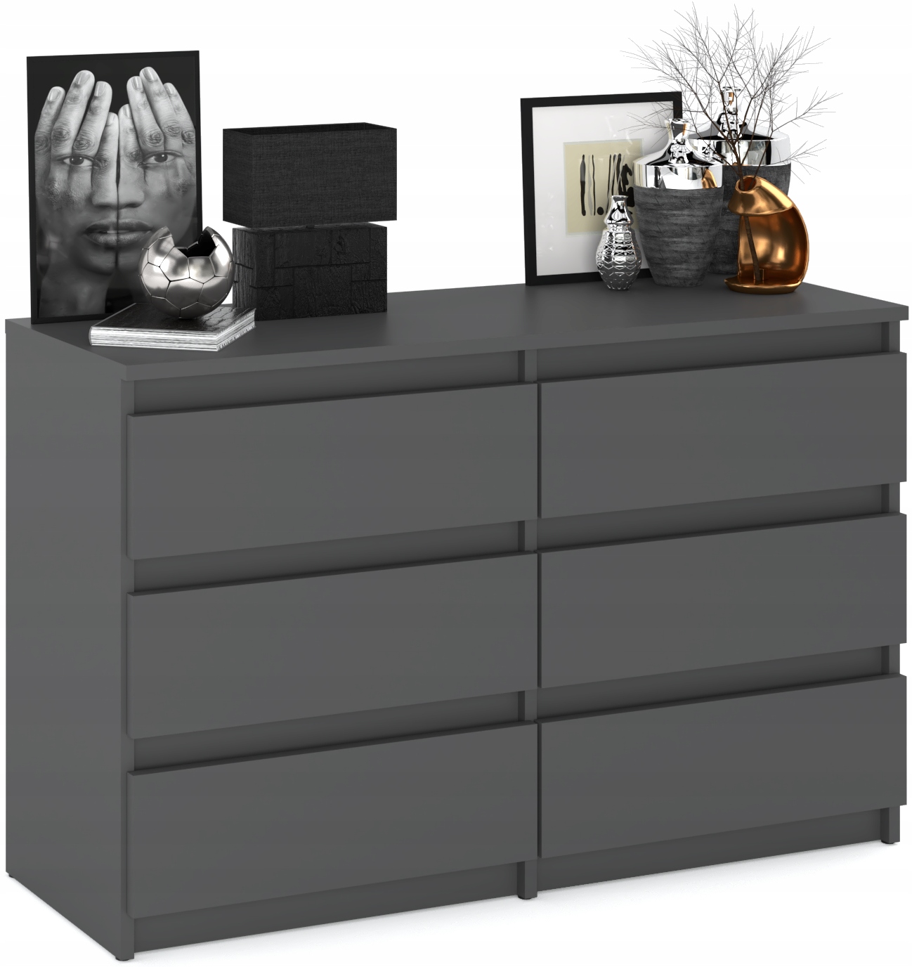 Komoda Z Szufladami Szafka Rtv Szara 6 Szuflad Meble Do Salonu Komoda Loft