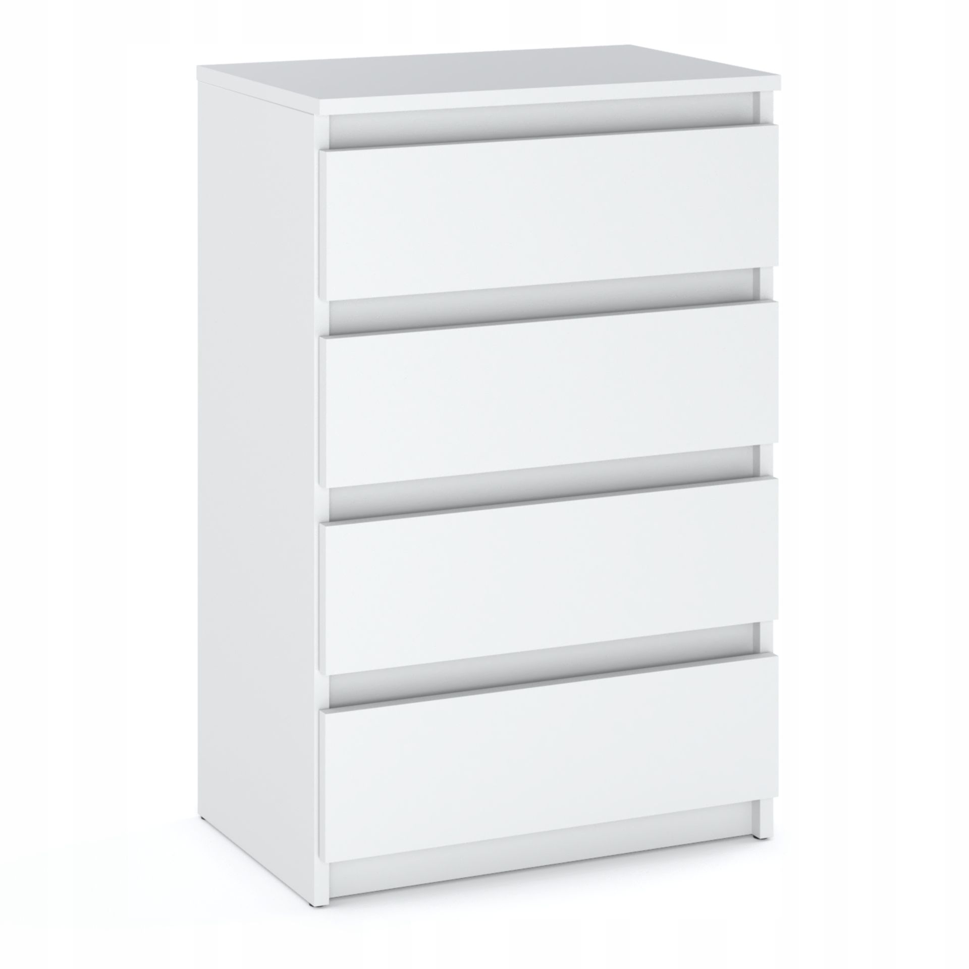 Komoda Biała Z 4 Szufladami 60 CM Szafka Rtv Loft Mała Nowoczesna Do Salonu