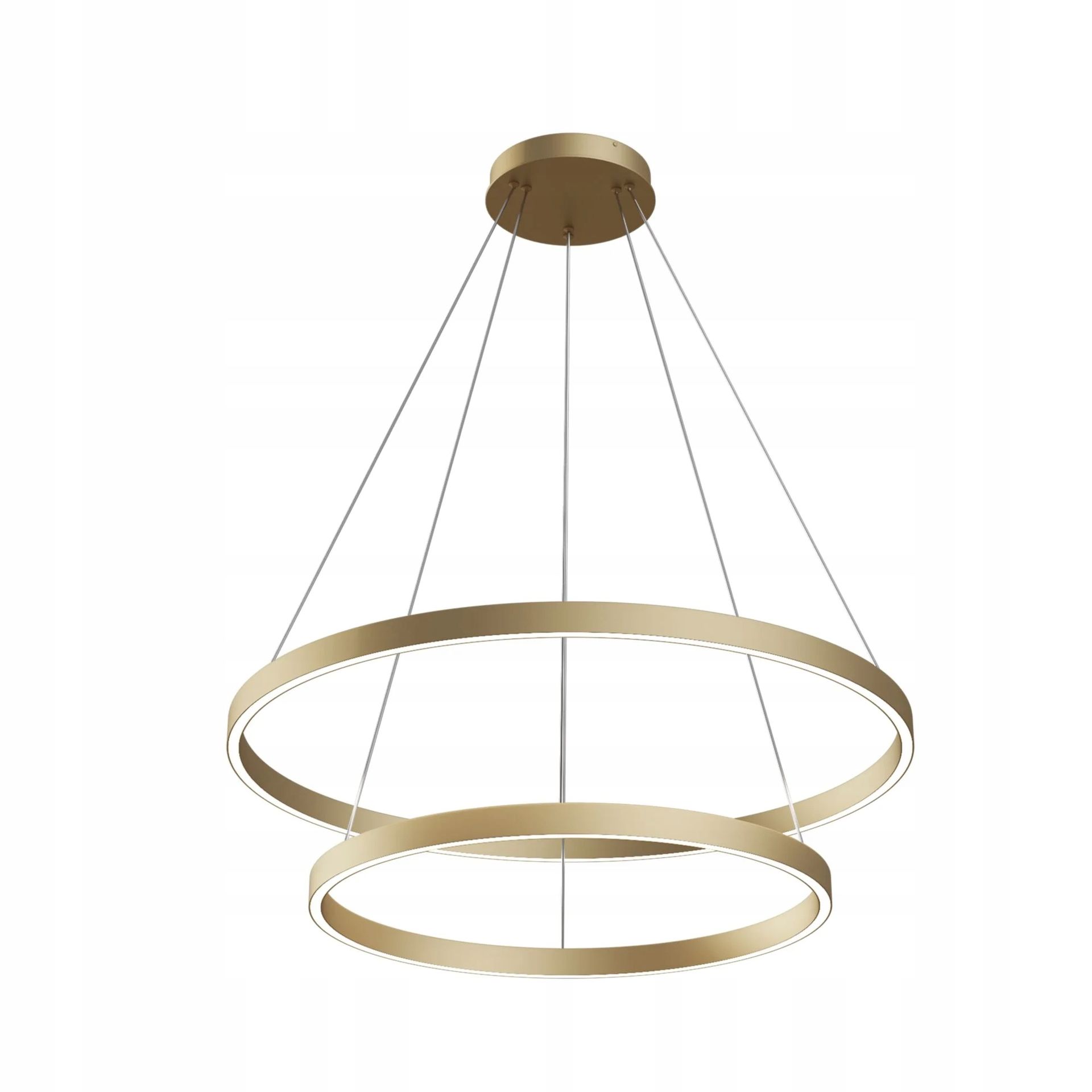 Żyrandol mosiężny 2 pierścienie nowoczesny Led neutralna barwa 80cm Maytoni