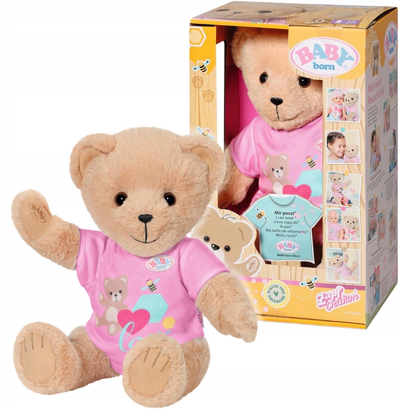 Baby Born Pluszowy Miś Różowy 36CM Ruchome Elementy Pluszowy Różowe Ubranie