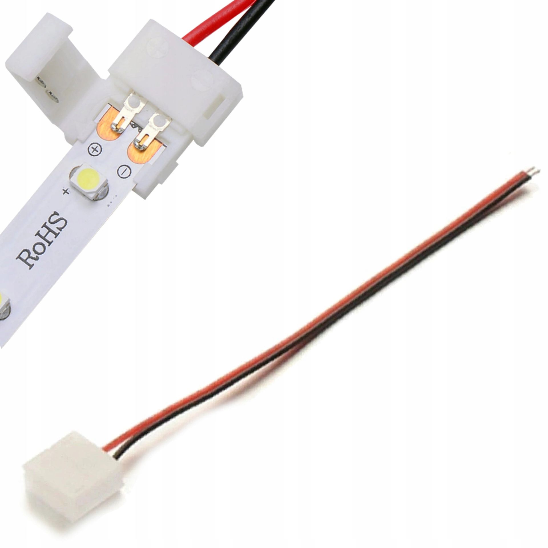 Złączka do Taśm Led 8mm z przewodem 15cm IP63 Wodoodporna