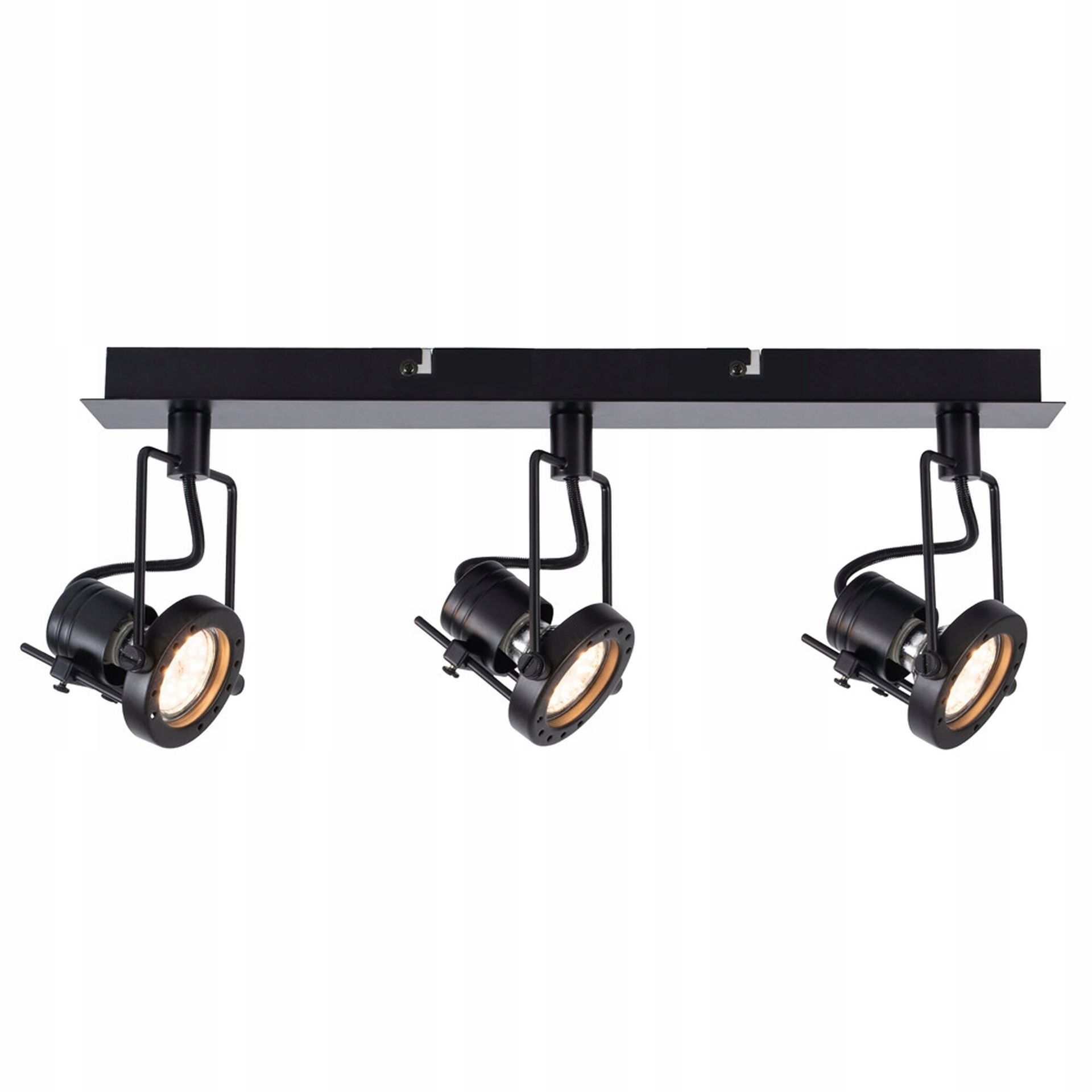 Listwa Lampa Wisząca 3 X Led Czarna Loftowa Styl Plafon Loft Metalowa