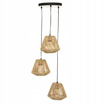 Lampa wisząca Jily Rattanowa potrójna
