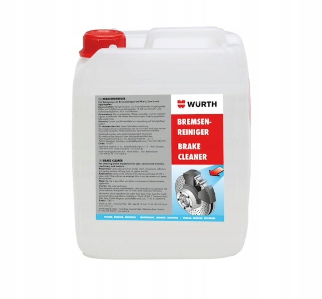 Zmywacz do hamulców Wurth 5 litrów