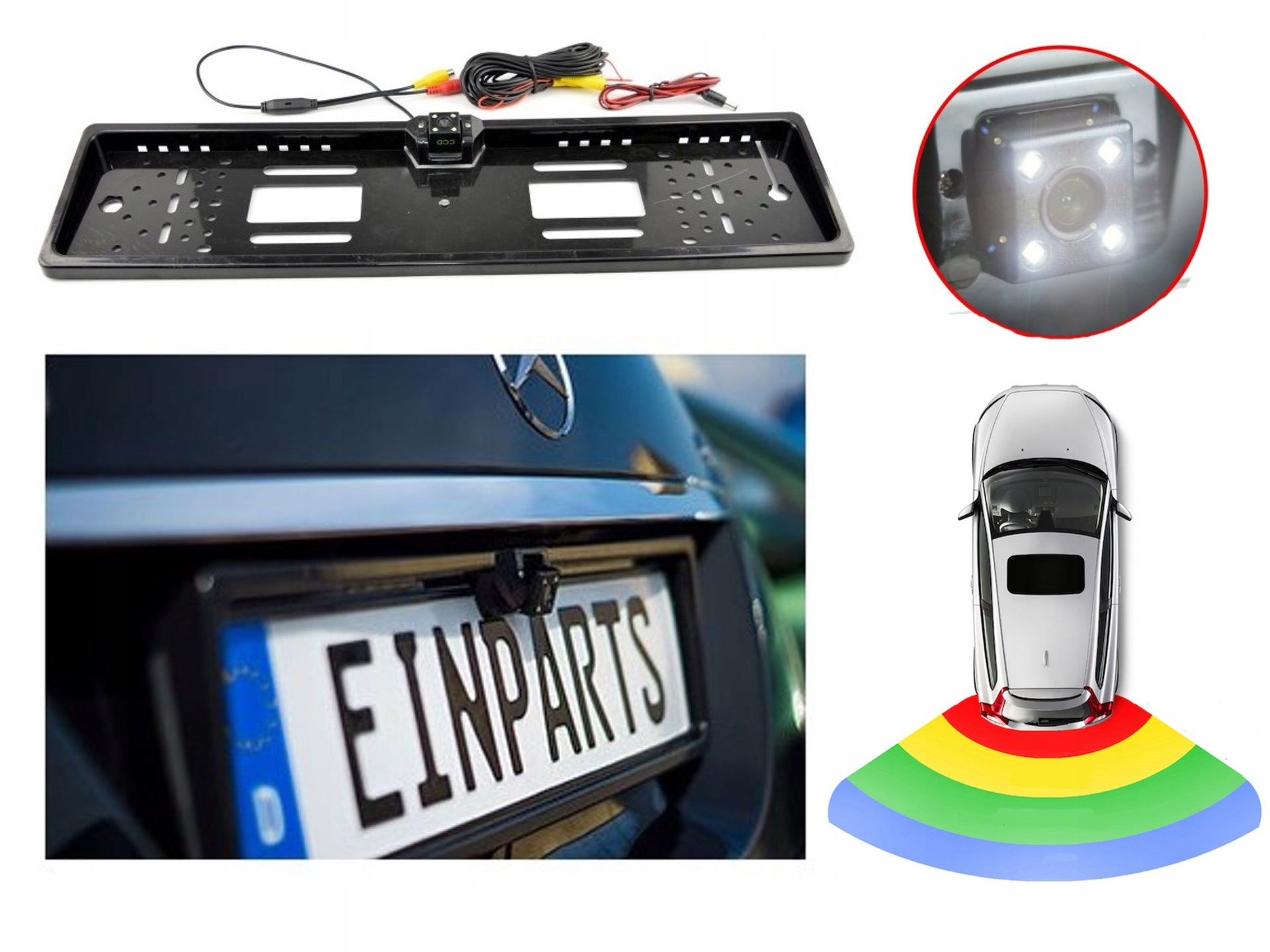 Kamera cofania ramka tablicy rejestracyjnej