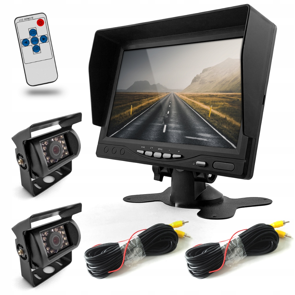 Monitor Ekran 2 Kamery Cofania bez Linii Tir 15m