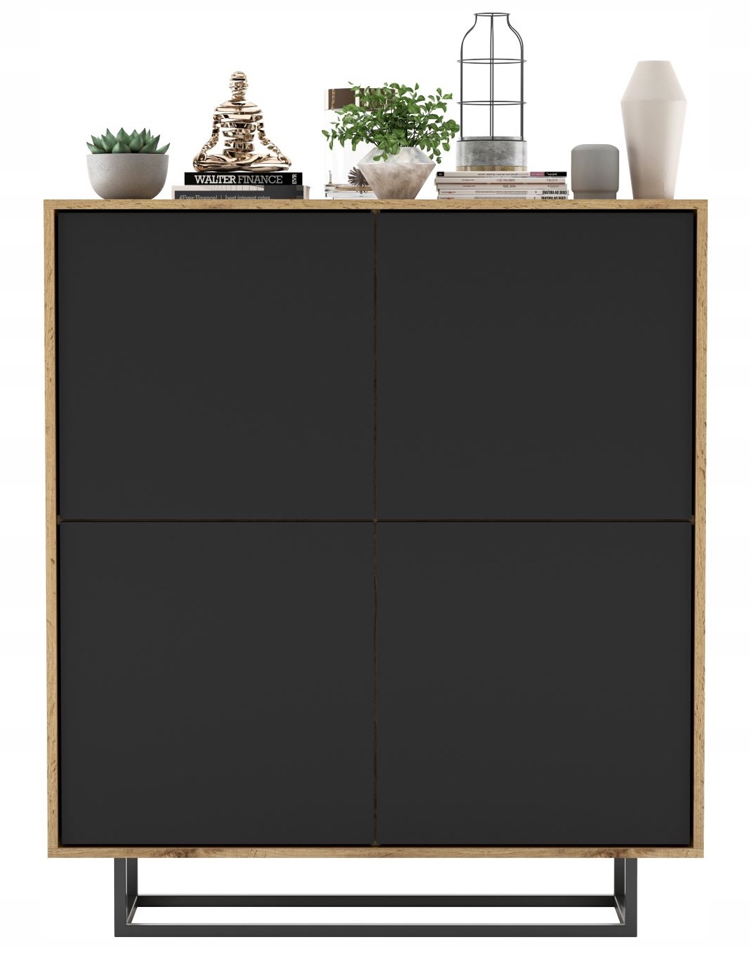 Komoda Rtv Loft szafka Loft wotan czarny Mat 113cm