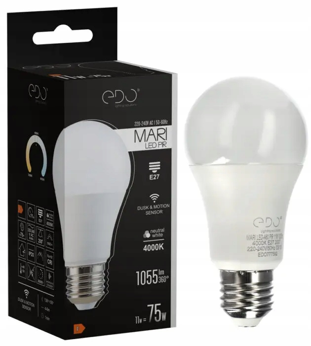 Żarówka Led E27 11W Z Czujnikiem Ruchu I Zmierzchu