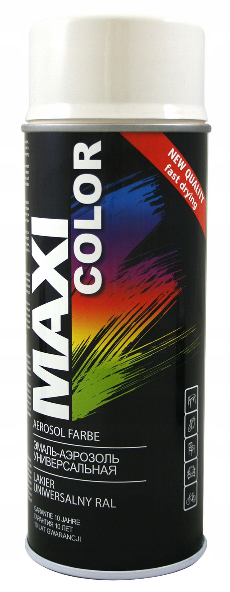 Lakier W Sprayu Do Plastiku Metalu Drewna Kremowy 9001 Maxi Color