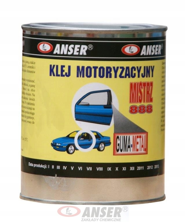 Klej motoryzacyjny rozpuszczalnikowy Anser 0,8 L żółty