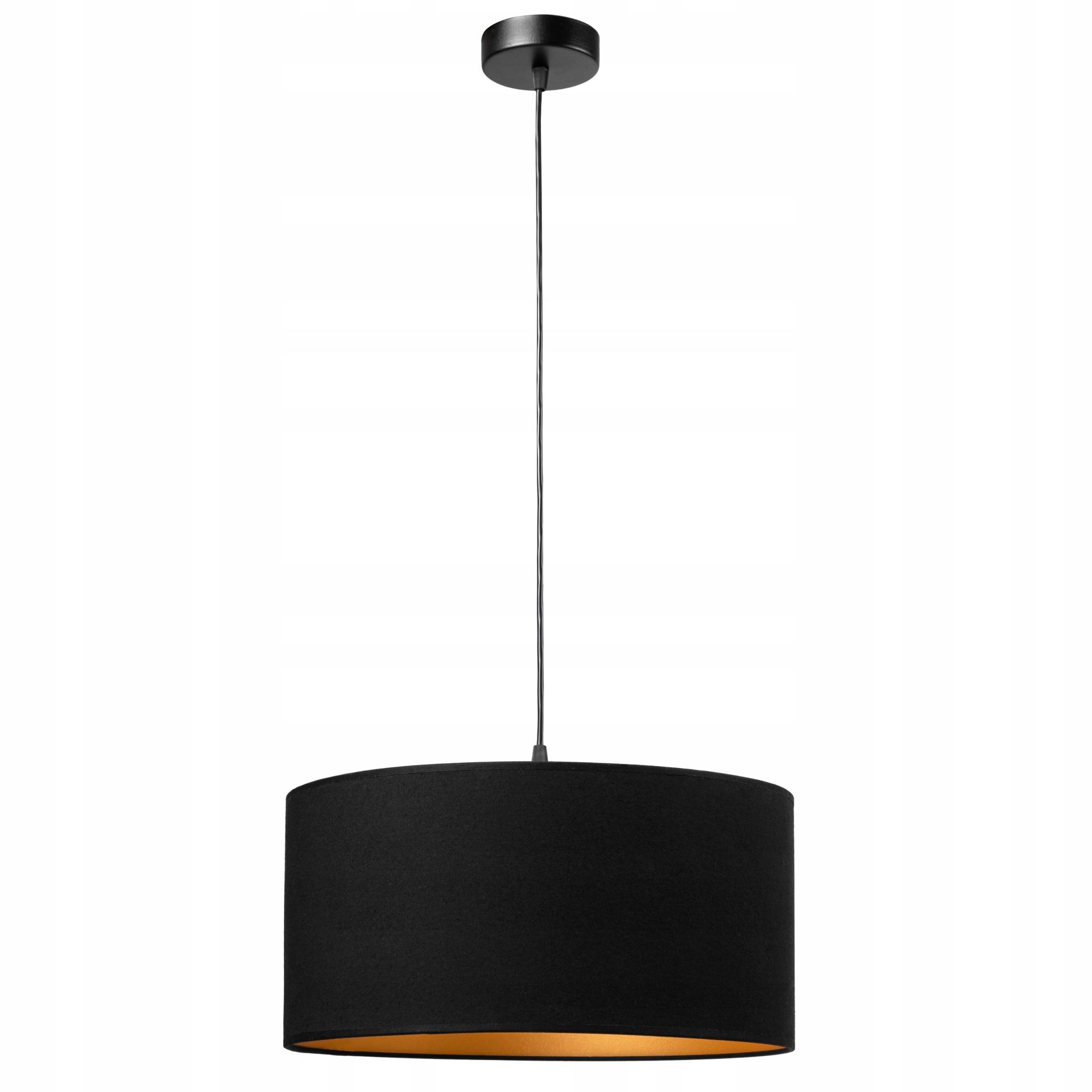 Lampa wisząca Pojedyncza Loft maxi Abażur czarny złoty
