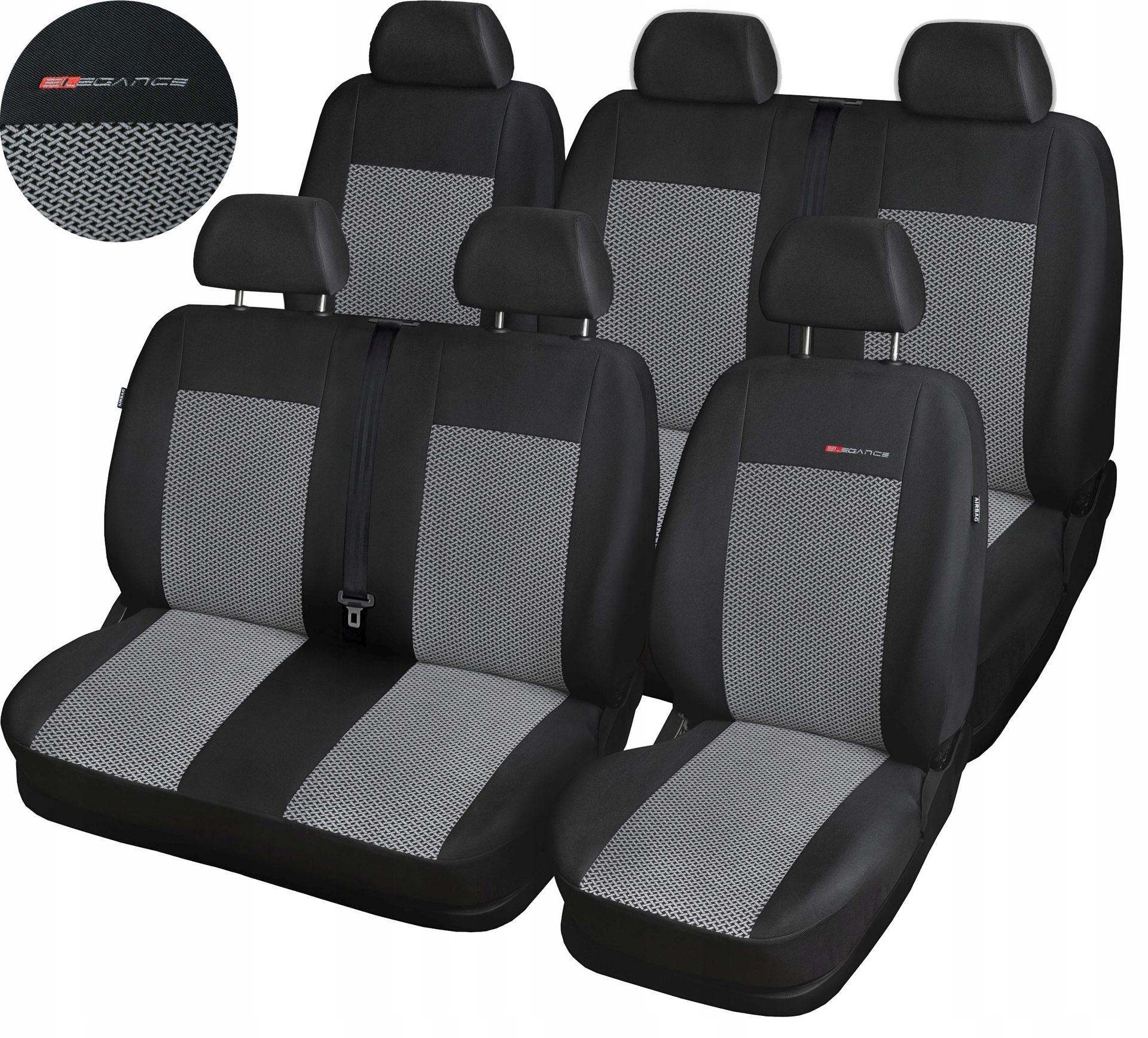 Pokrowce Miarowe do Vw T4 2+1 1+2 6os 90-03r. P2