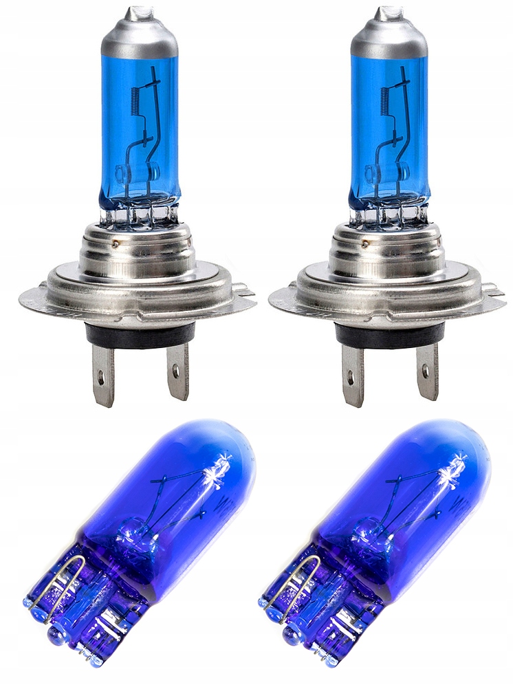 2x Żarówka H7 White W5W 12V 55W E4 Ksenon Zimny Biały Zestaw