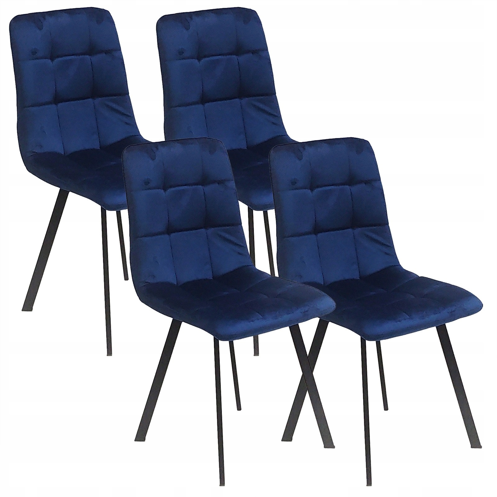 4 krzesła Nevada granatowe welur tapicerowane