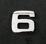 Emblemat Litera Literka Cyfra Cyfry Chrom 6 sześć