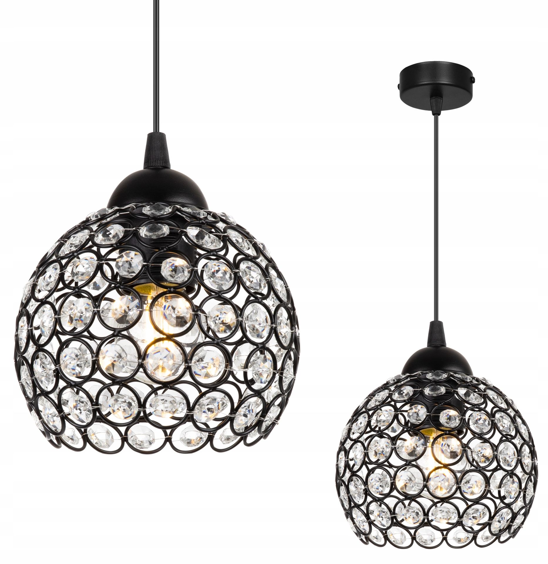 Lampa Wisząca Sufitowa Żyrandol Kryształki Plafon