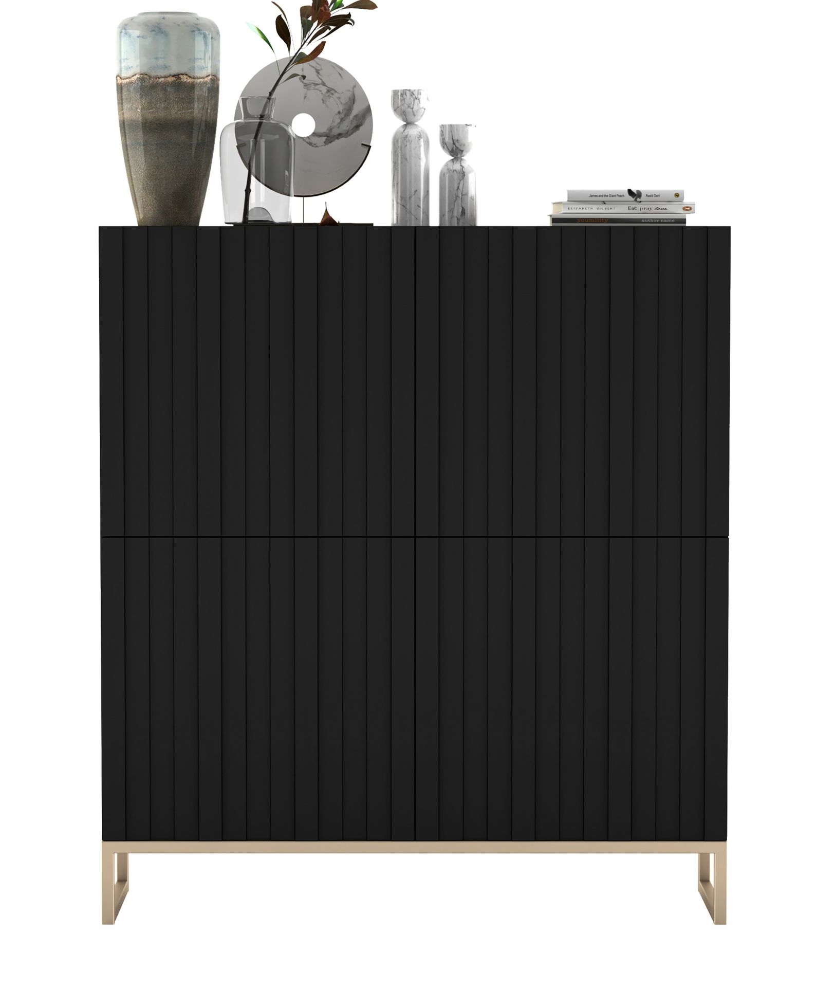Komoda Rtv Glamour Szafka Rtv Glamour Czarna 112cm