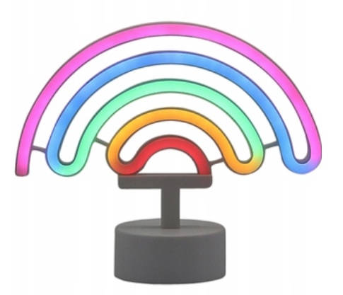 Lampka Led Neon-owa 3D Tęcza Rainbow Nocna Baterie