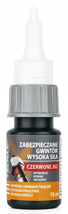 Tecmaxx Klej Do Gwintów Śrub Czerwony Mocny 10ML