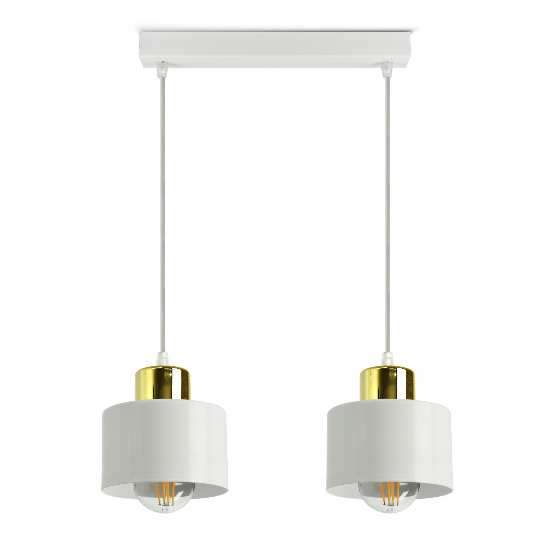 Lampa Sufitowa Żyrandol Biała Złota Roller BZ2 Led