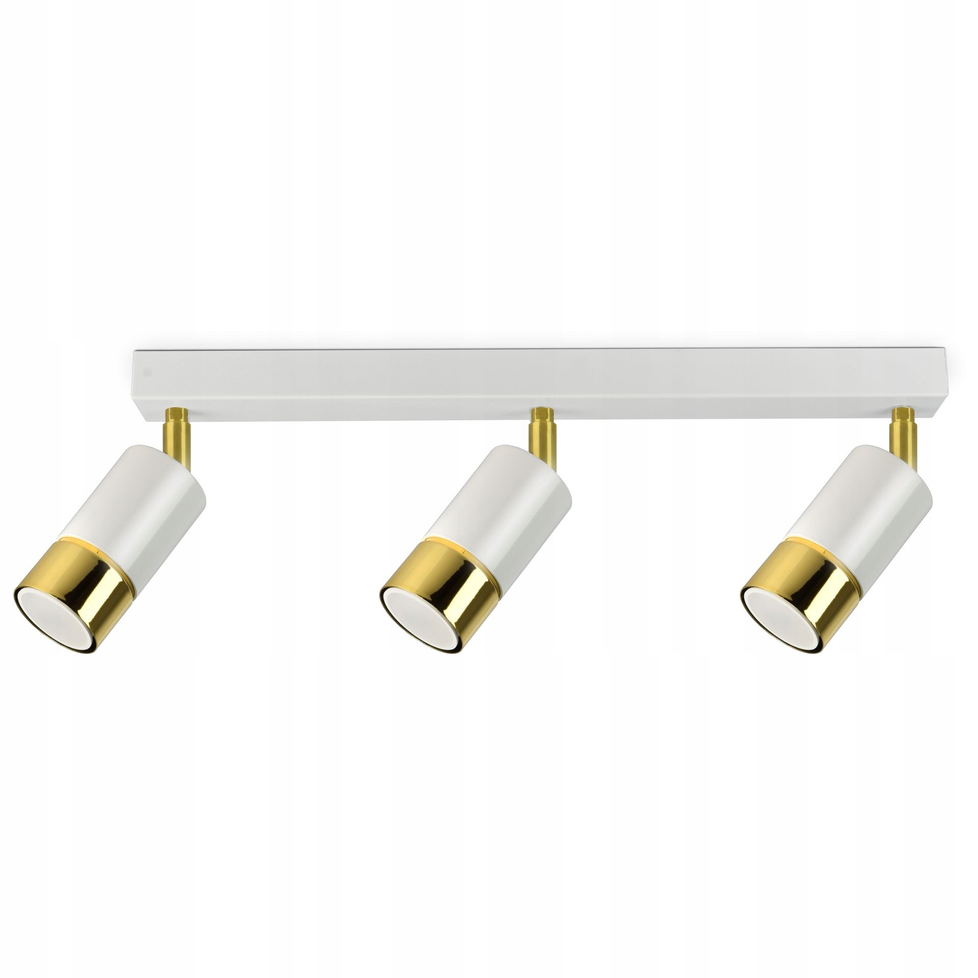 Lampa Sufitowa Spot Tuby Metal Biała Złot Led GU10