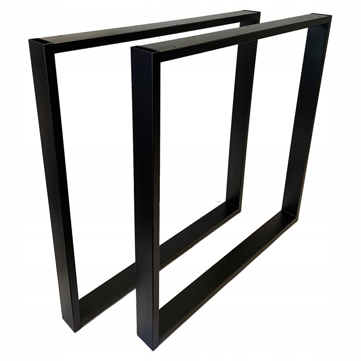 Nogi metalowe Do stołu Loft Industrial czarne 70x72 cm Profil 6x2 cm 2 szt