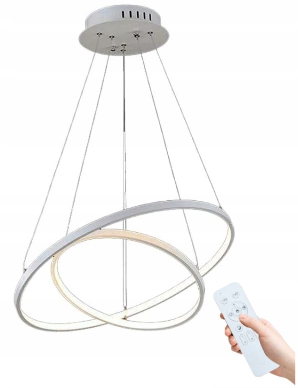 Lampa Wisząca Led 2 Ringi Sufitowa żyrandol 50W