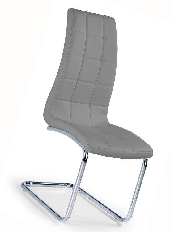 Popielate Pikowane Krzesło Na Płozach F3-C26