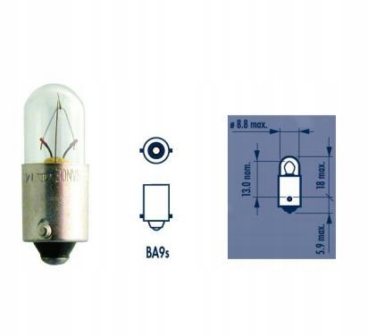 Narva Zarowka 12V T2W 2W BA9S /metalowa Oprawka