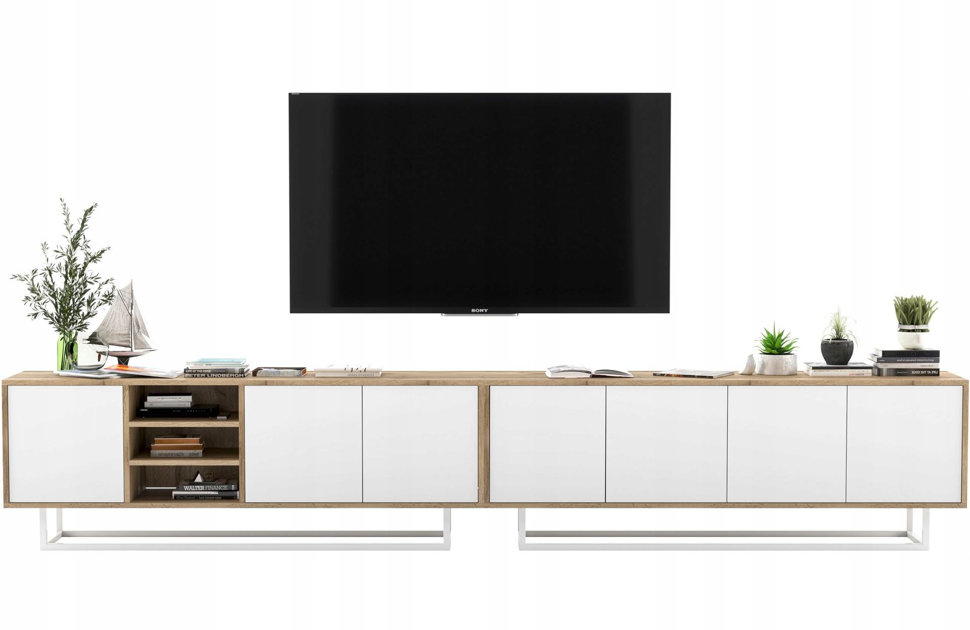 Szafka Rtv Loft Komoda Rtv Loft Biały Mat 300 cm