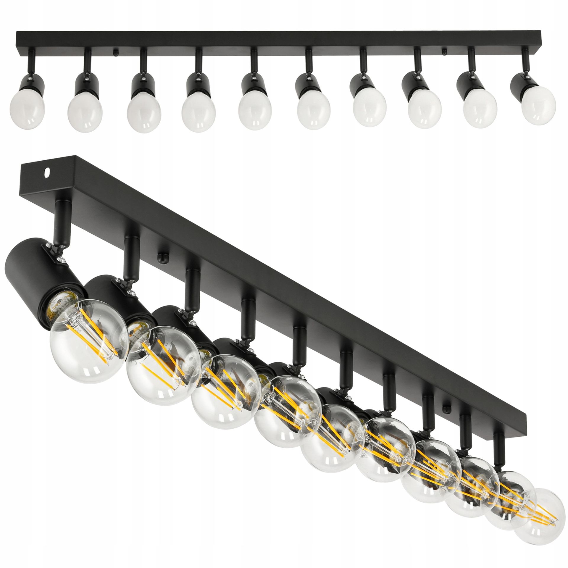 Lampa Sufitowa Led Szyna Regulowana 10xE27 Loft