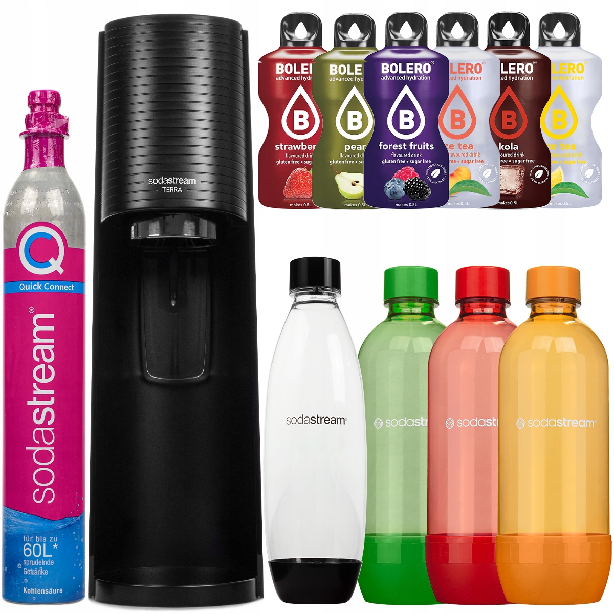 Zestaw Do Wody Saturator Sodastream Terra Black 4 Butelki Bolero