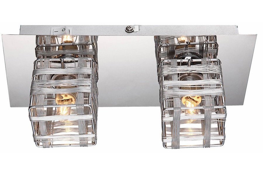 Likwidacja Lampa plafon Cube 2 kinkiet Chrom z włącznikiem