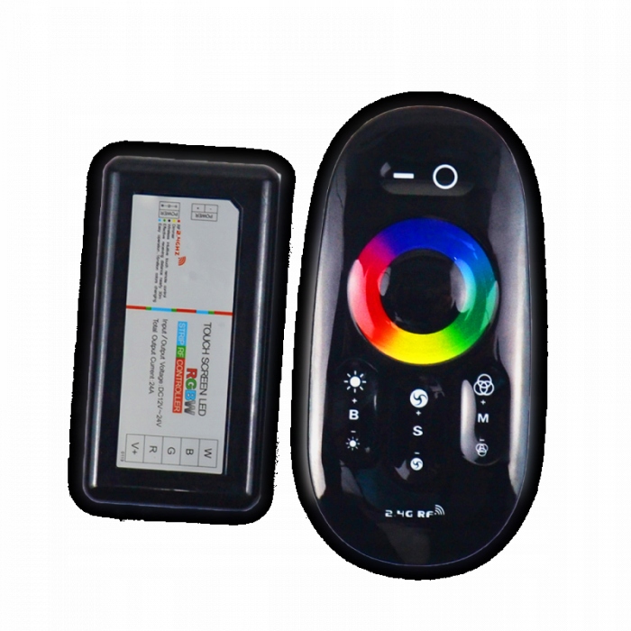 Sterownik z pilotem Ecolight do taśm Rgbw dotykowy 24A 288W Rf Czarny