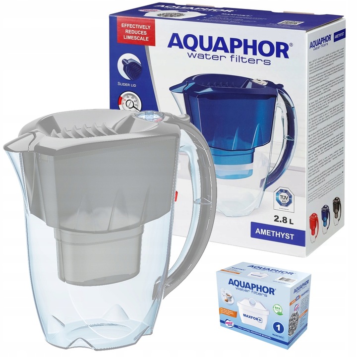 Dzbanek Filtrujący Aquaphor Amethyst 2.8 L Szary Filtr Wkład Maxfor Plus