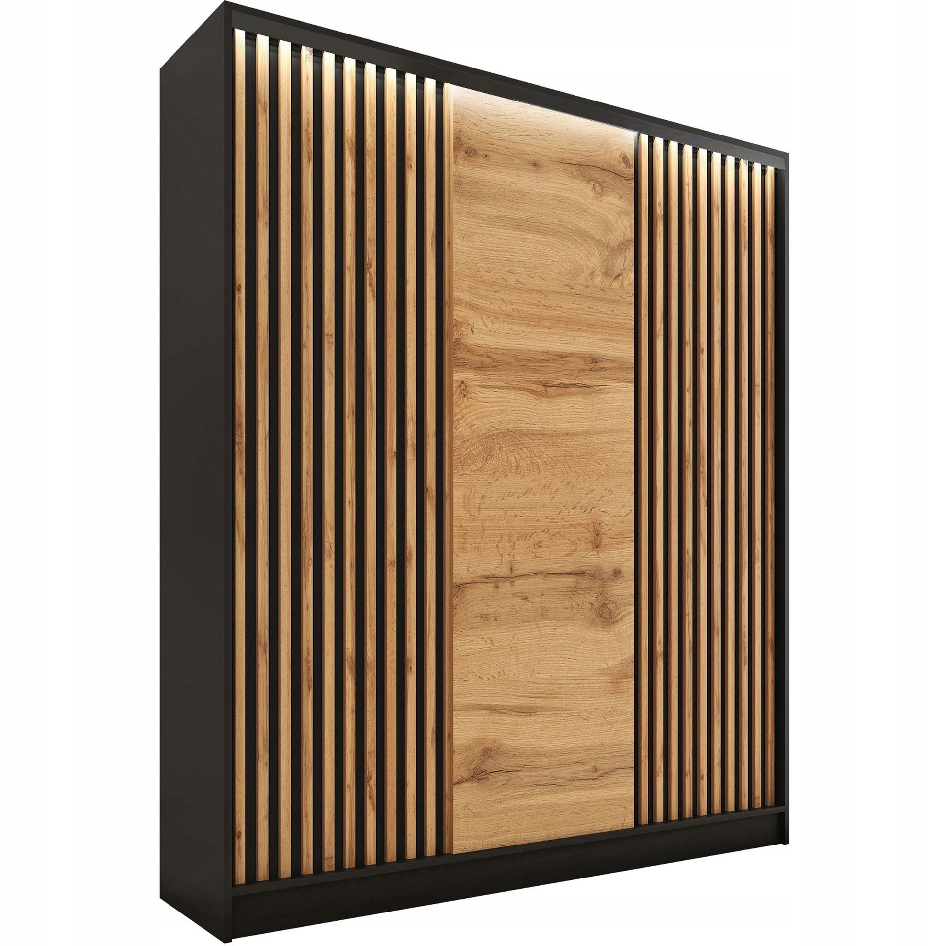 Szafa przesuwna z lamelami 150 cm Loft wotan