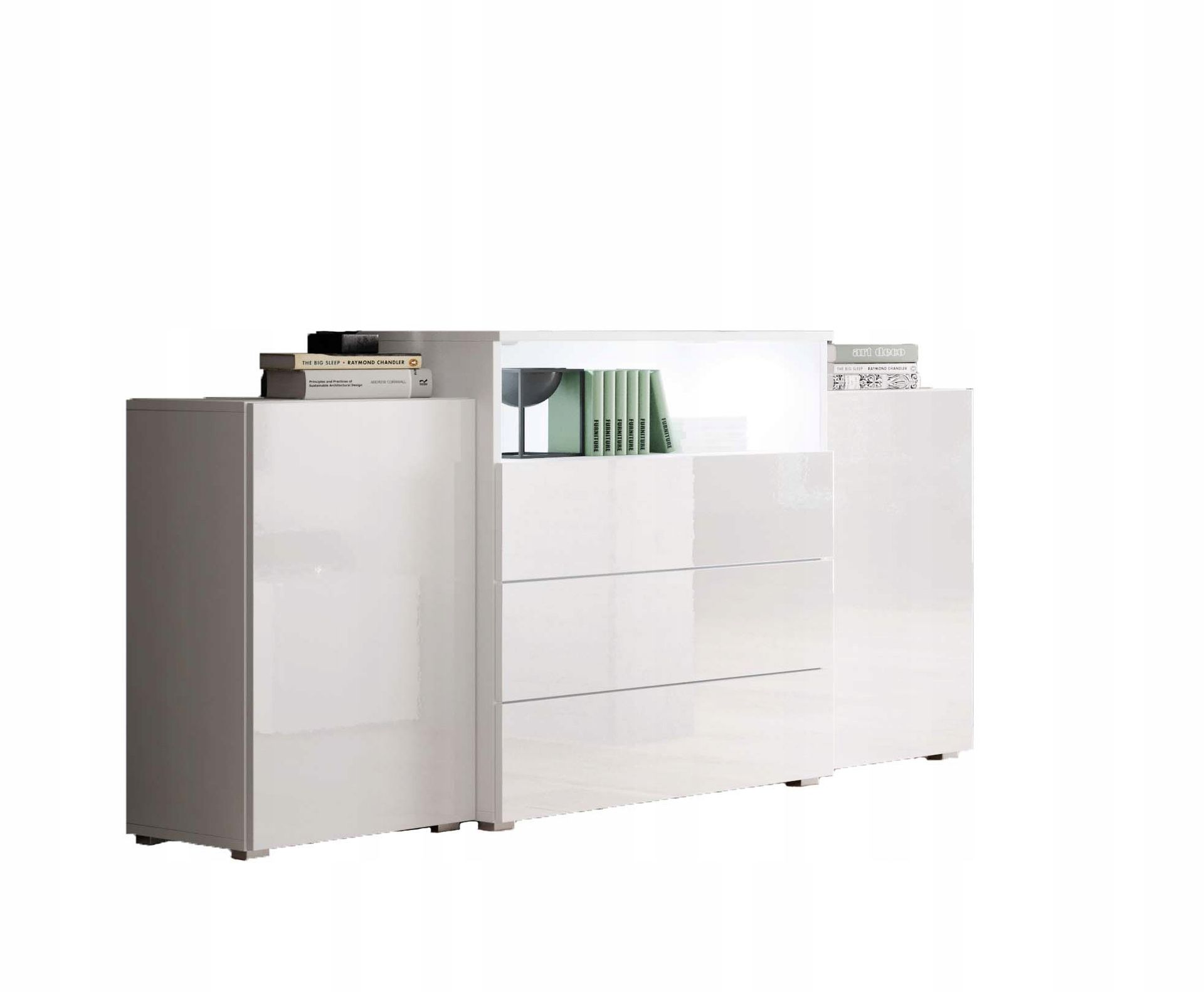 dwudrzwiowa Komoda Urban 150 cm szuflady półki