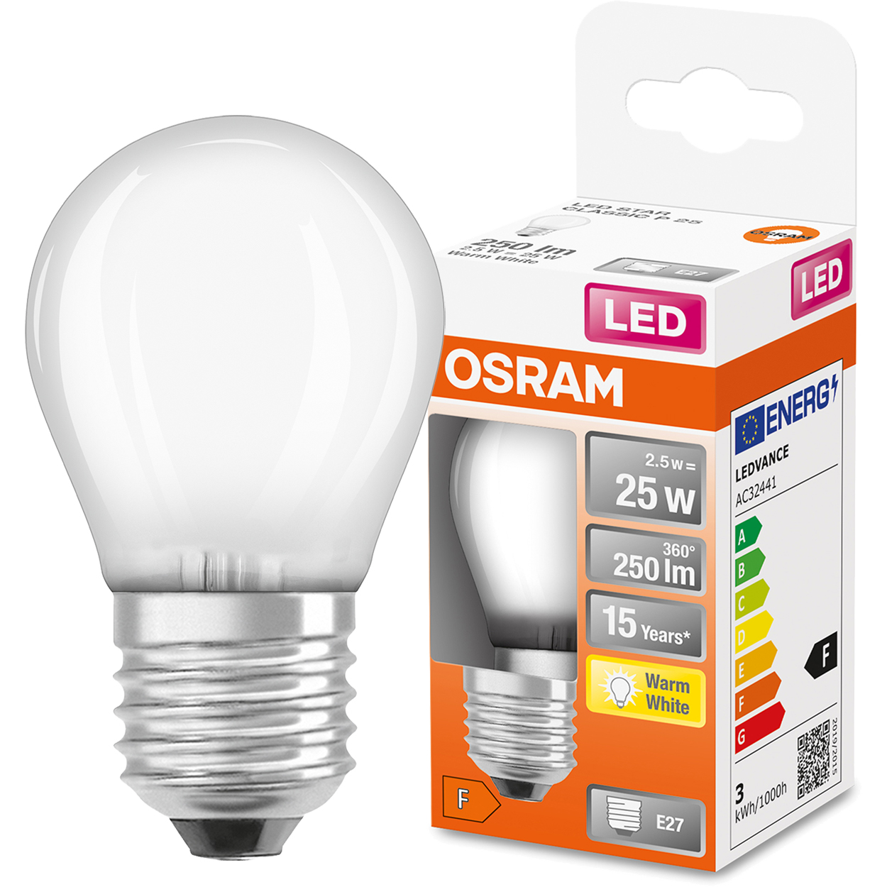 Żarówka Led Mała Kulka E27 2,5W 25W 2700K Osram