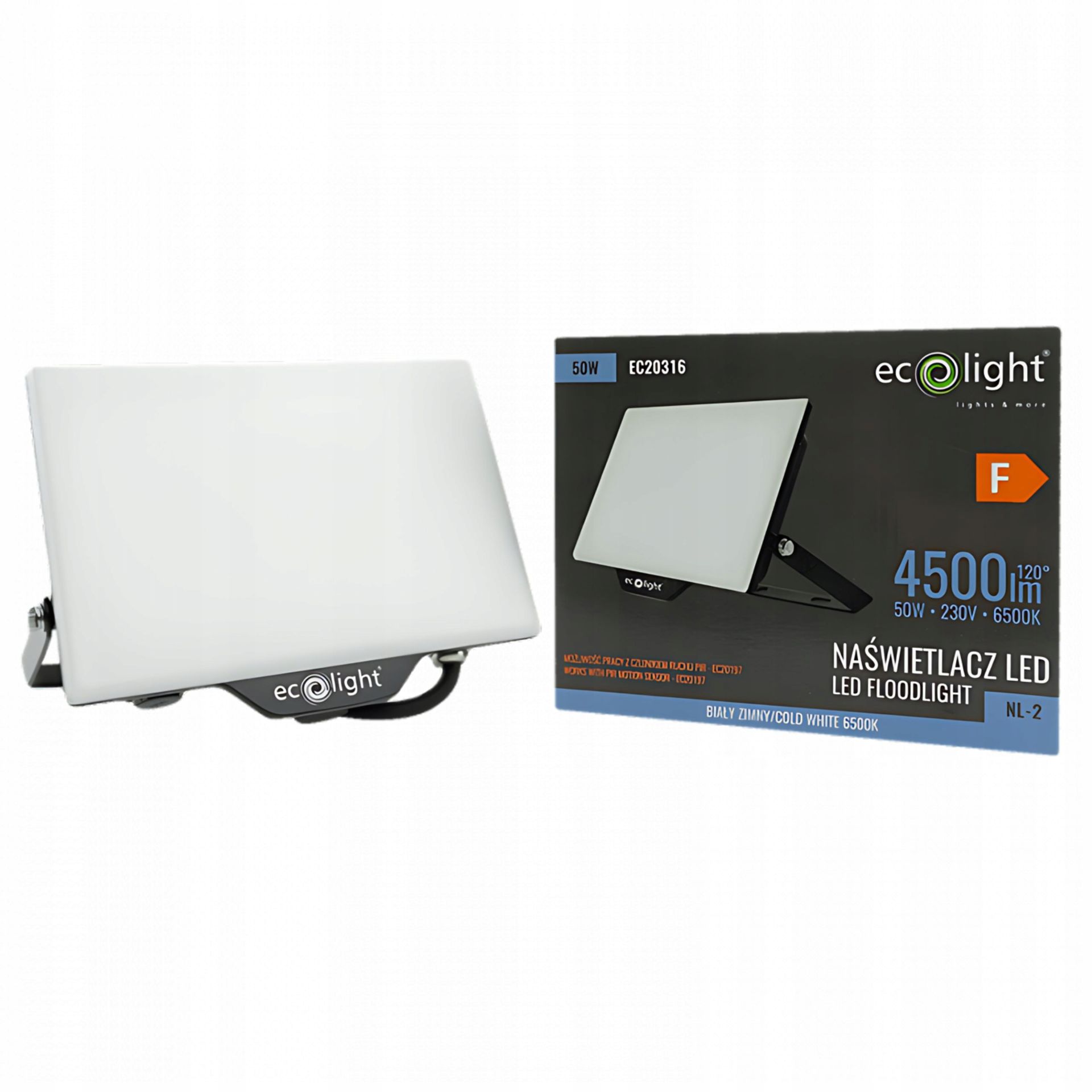 Eco Light Halogen Naświetlacz Led 50W 6500K Z Opcją Montażu Czujnika Ruchu