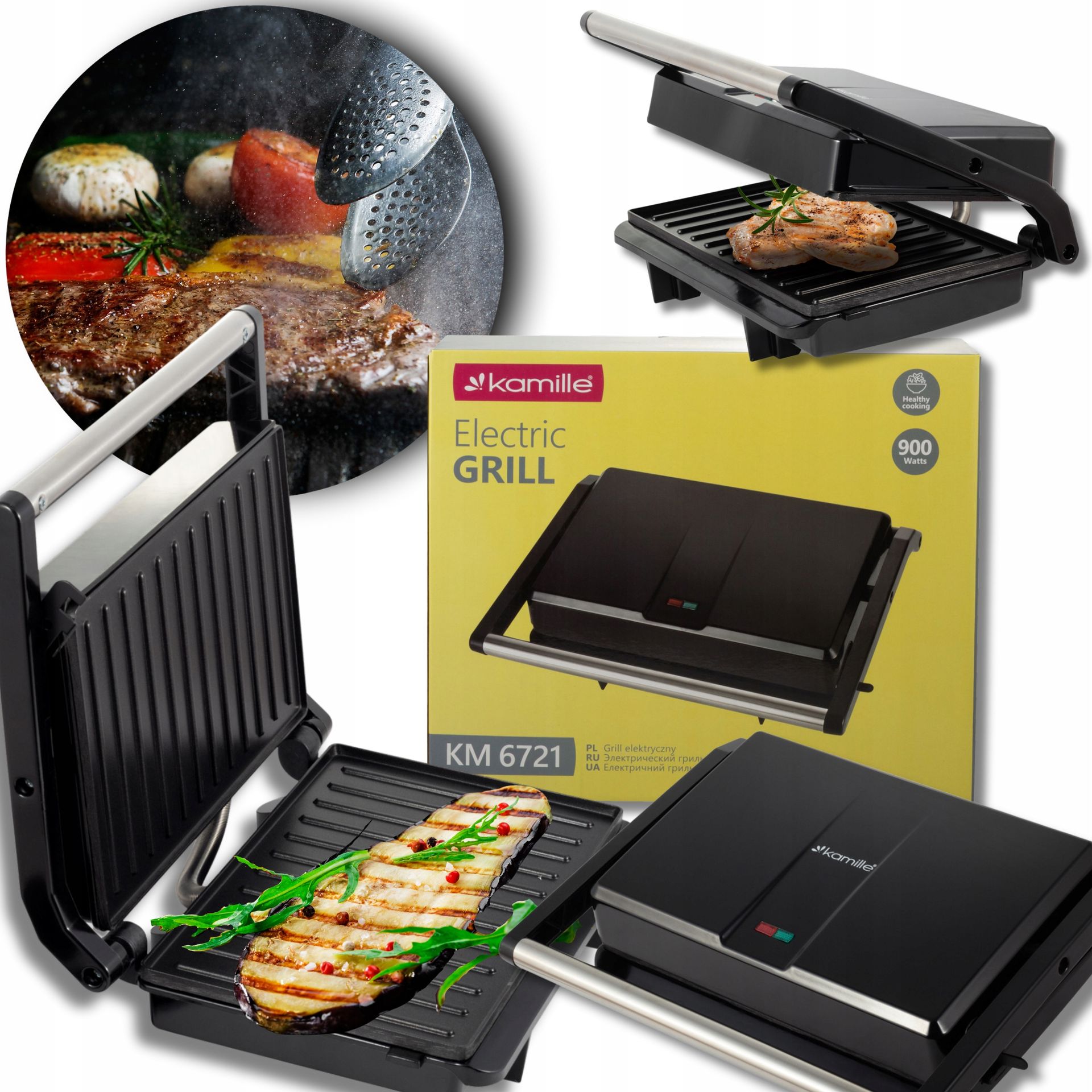 Kontaktowy Grill Elektryczny Panini Opiekacz Do Kanapek Toster Kamille