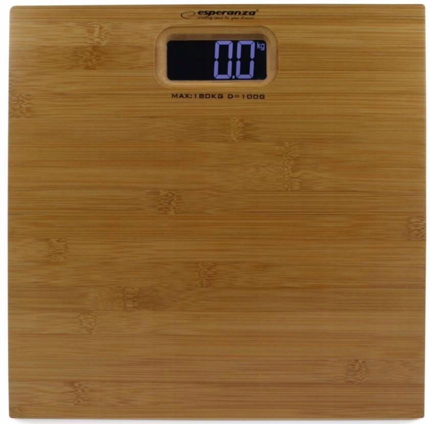 Elektroniczna Waga Łazienkowa Do 180KG Bambusowa