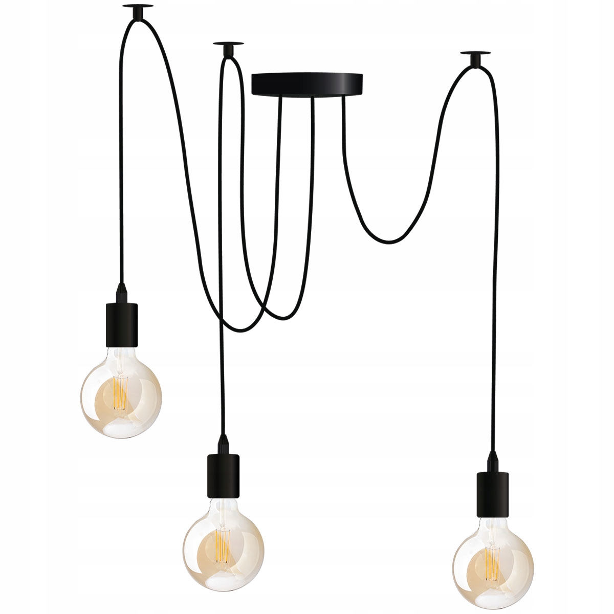 Lumiled Lampa Sufitowa Arane Pająk 3XE27 Czarny