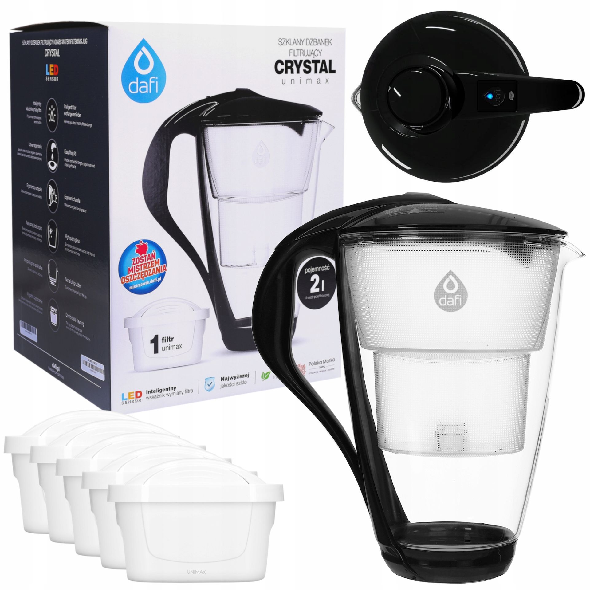 Dzbanek Filtrujący Dafi Szklany 5X Filtr Unimax