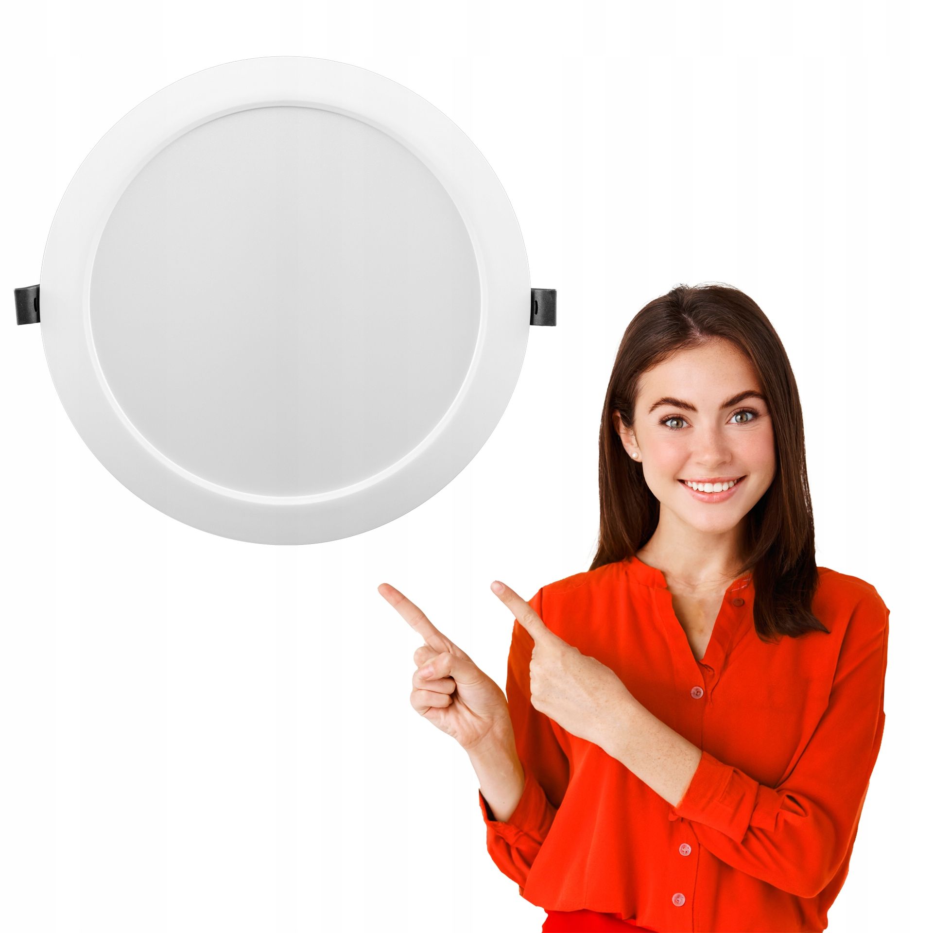 Oprawa Led Dona okrągła Podtynk białe neutraln 20W Plafon lampa sufitowa le